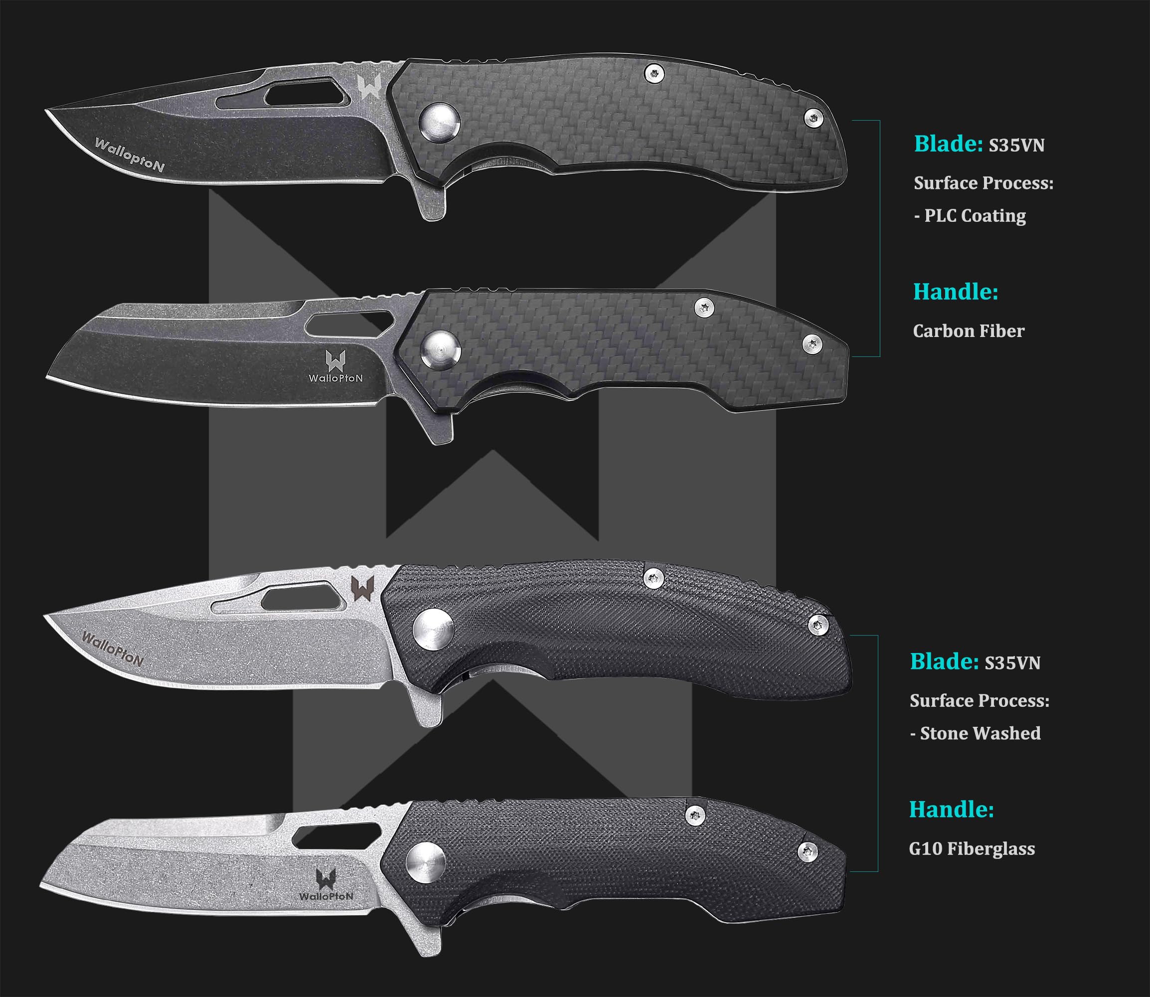 Amazon.com: WALLOPTON Tactical Folding Knife - CPM S35VN Steel